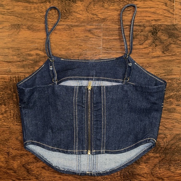 NWT Sincerely Jules Denim Corset Crop Top(S) - Picture 2 of 3